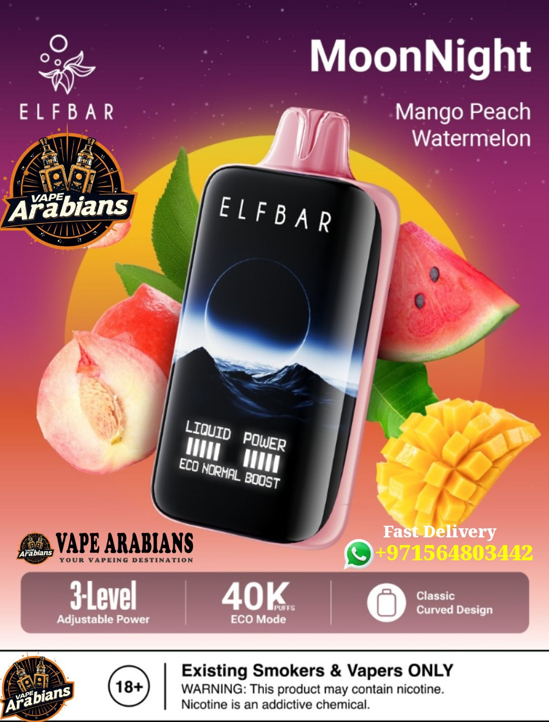 ELF BAR Moon Night 40000 Puffs 50MG Disposable Vape in Dubai