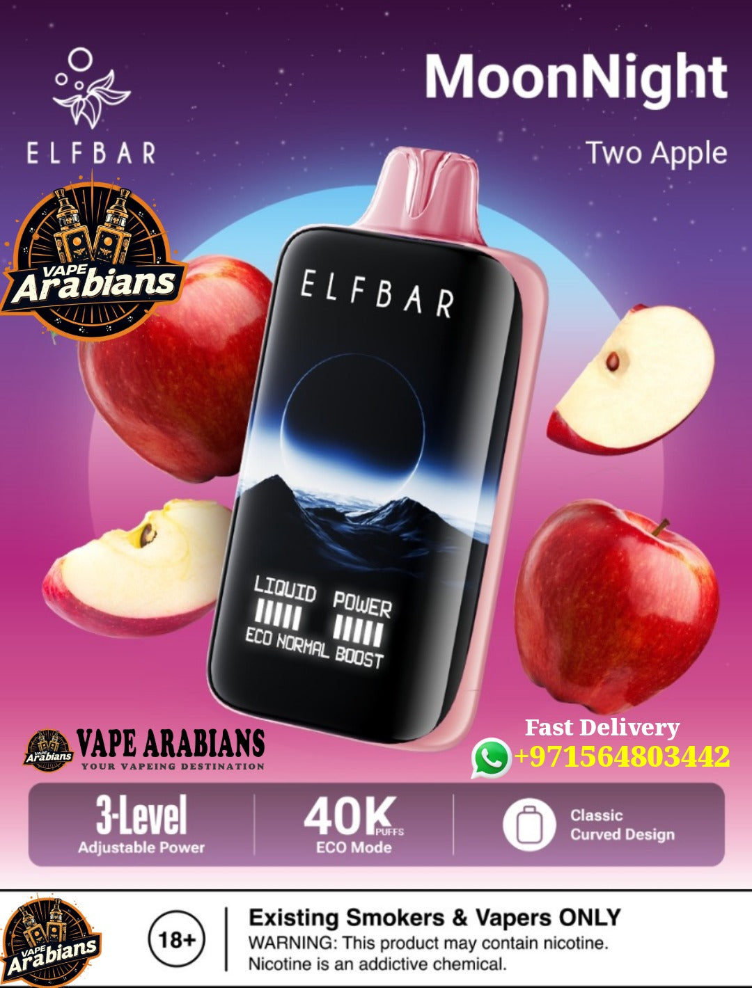 ELF BAR Moon Night 40000 Puffs 50MG Disposable Vape in Dubai