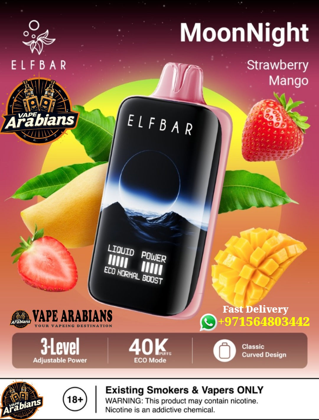 ELF BAR Moon Night 40000 Puffs 50MG Disposable Vape in Dubai