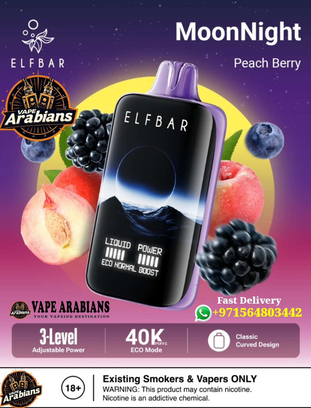 ELF BAR Moon Night 40000 Puffs 50MG Disposable Vape in Dubai