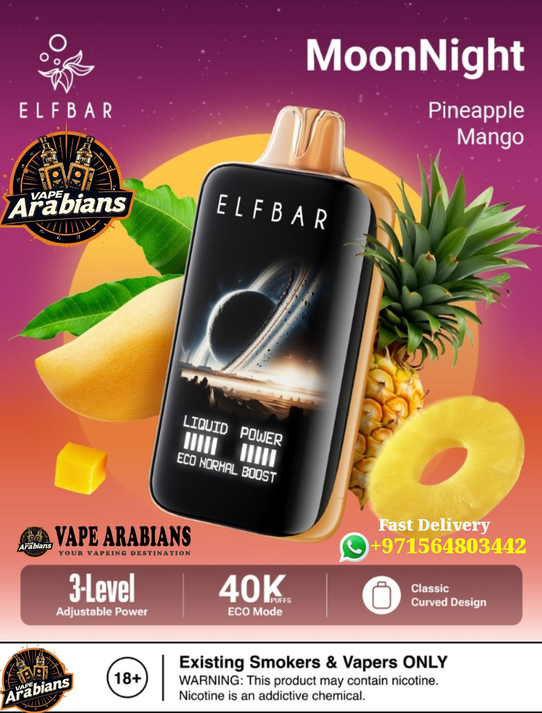 ELF BAR Moon Night 40000 Puffs 50MG Disposable Vape in Dubai