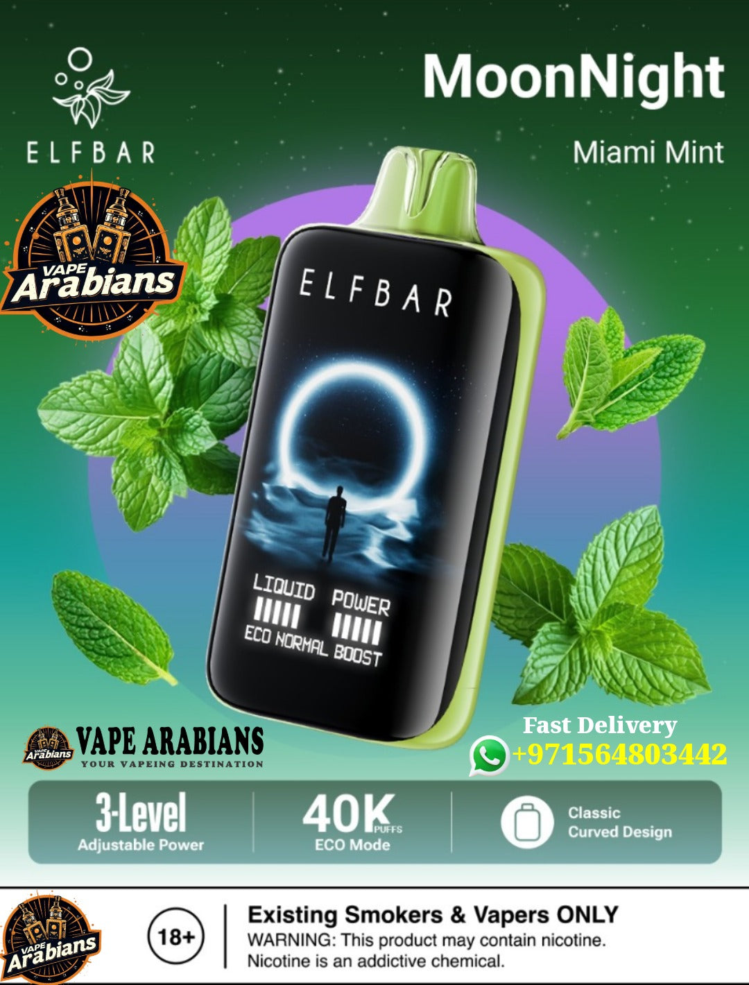 ELF BAR Moon Night 40000 Puffs 50MG Disposable Vape in Dubai