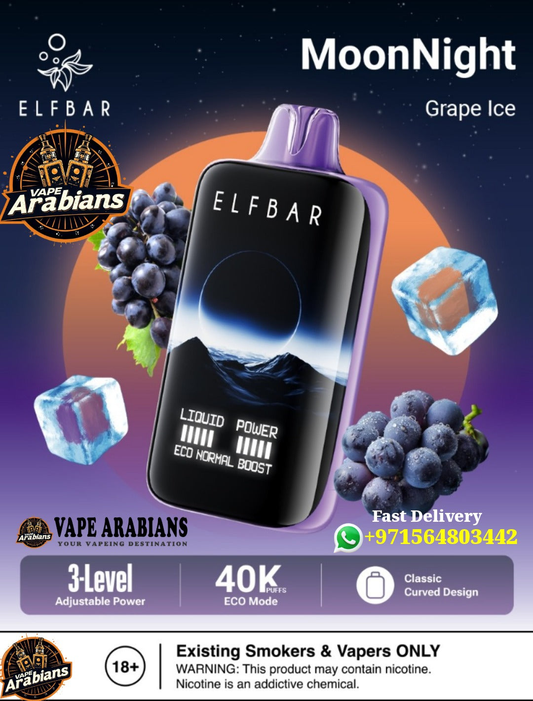 ELF BAR Moon Night 40000 Puffs 50MG Disposable Vape in Dubai