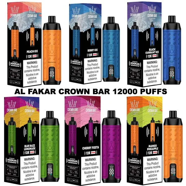 Crown Bar Al Fakher 12000 puffs disposable vape with LED display Dubai