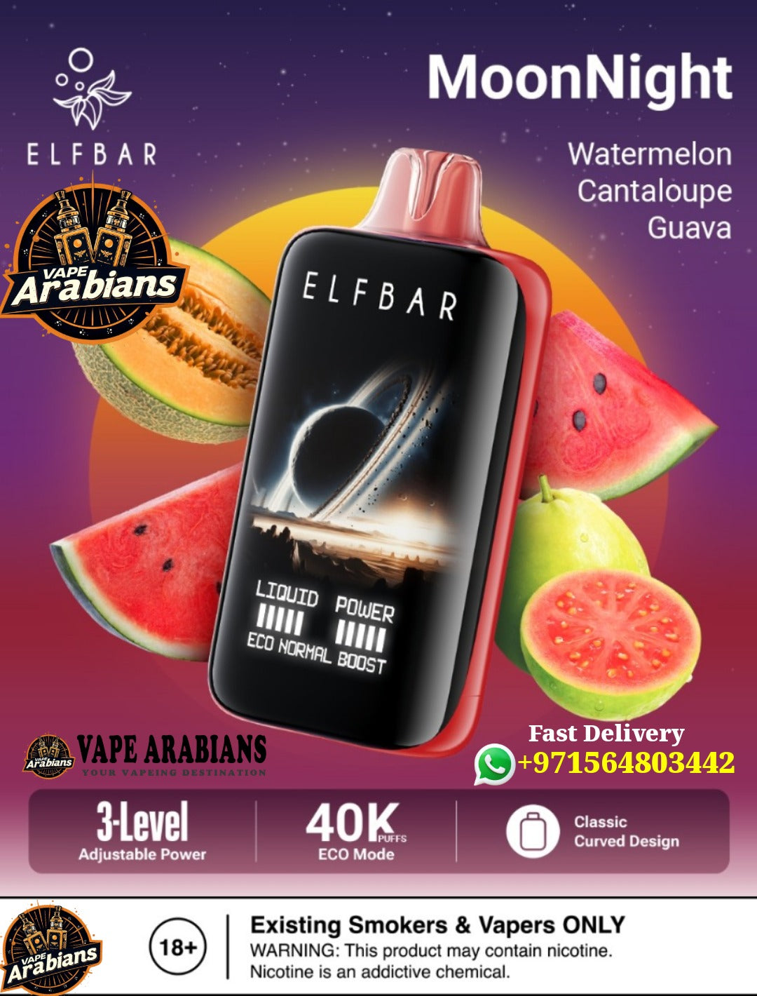 ELF BAR Moon Night 40000 Puffs 50MG Disposable Vape in Dubai