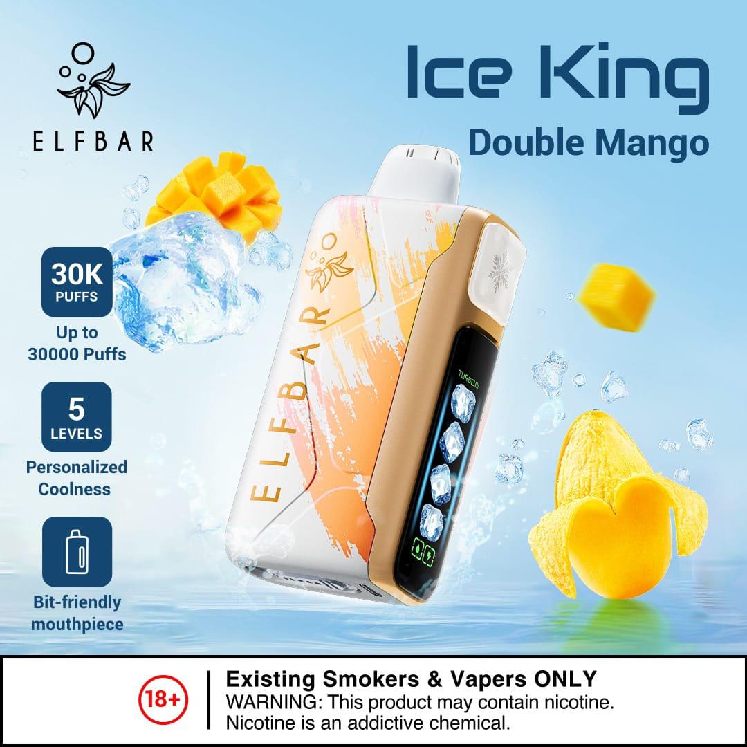 Elf Bar Ice King 30000 Ice King Double Mango  Ice  disposable vape, 50mg, 5-level ice, Dubai UAE