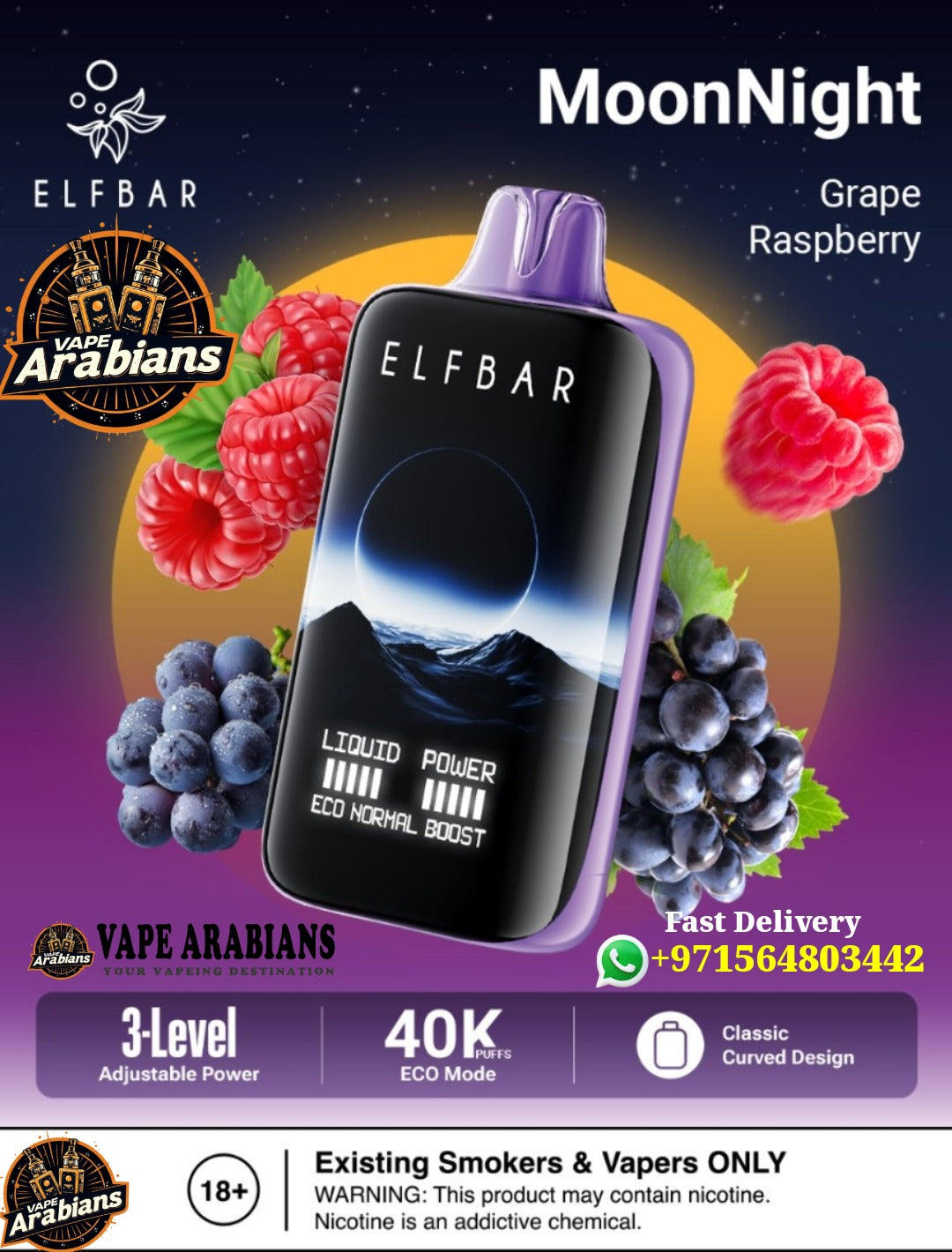ELF BAR Moon Night 40000 Puffs 50MG Disposable Vape in Dubai